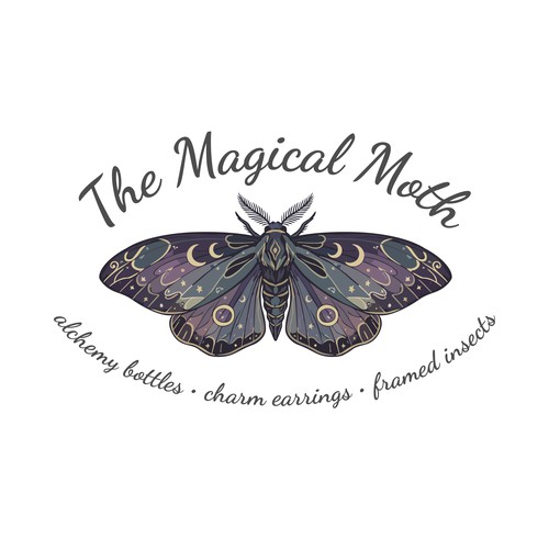 Logo with the title 'The Magical Moth'