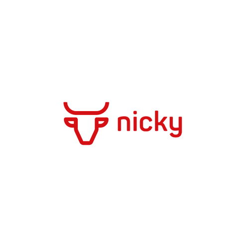 Horn logo with the title 'Nicky Bull Logo Design Porposal - Available for SALE'