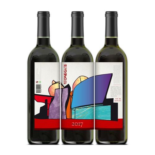 Wine bottle design with the title 'Stonegate'
