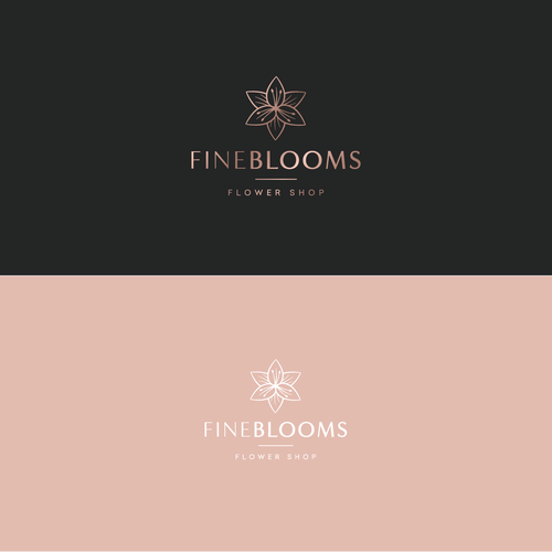 Flower brand with the title 'Logo for Fine Blooms'