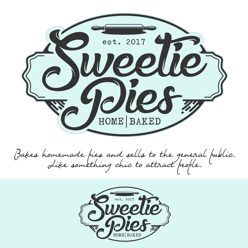 Pie design with the title 'Bold logo concept for bakery'