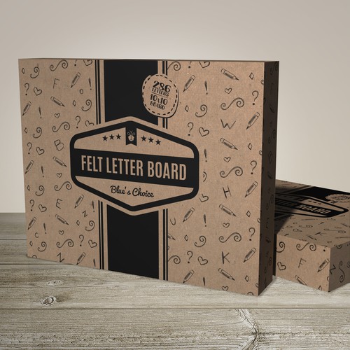 Chalkboard design with the title 'Felt Letter Board Package Design'