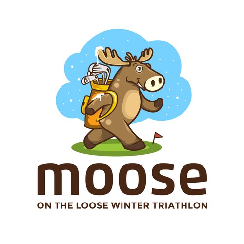 Running logo with the title 'Moose on the Loose Winter Triathlon'