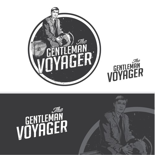 Black and white skull logo with the title 'The Gentleman Voyager'