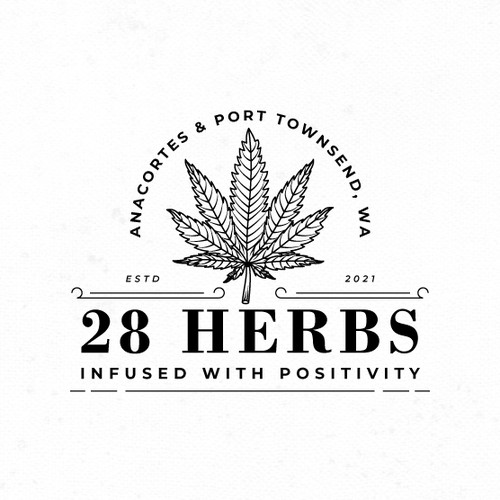 Hemp logo with the title 'Vintage logo for cannabis farm.'