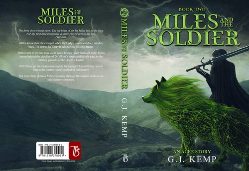 Painting book cover with the title 'Miles and the Soldier - Book Cover'