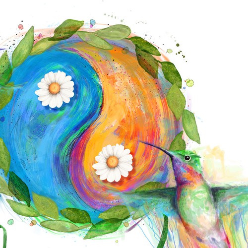 Floral t-shirt with the title 'Concept for t-shirt'