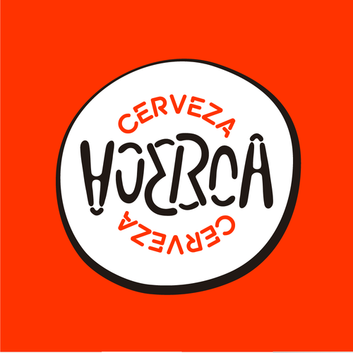 Ambigram logo with the title 'HUERCA'