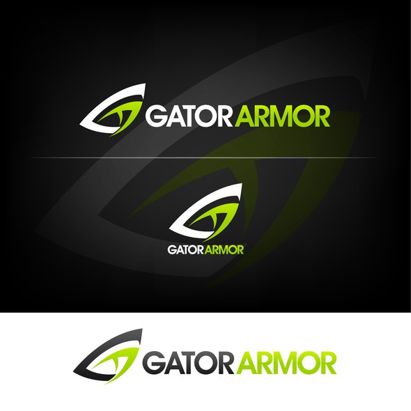 Gator logo with the title 'creative execution of letters G and A that resembles the eye of an alligator'