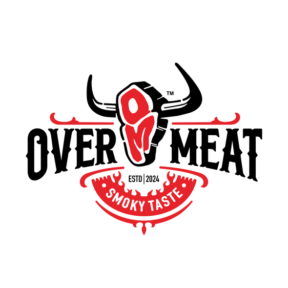 Smokehouse design with the title 'Unique logo design for Over Meat'