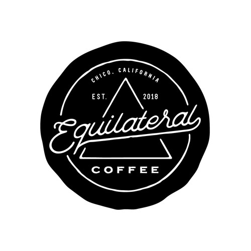 Coffee shop logo with the title 'Equilateral Coffee'