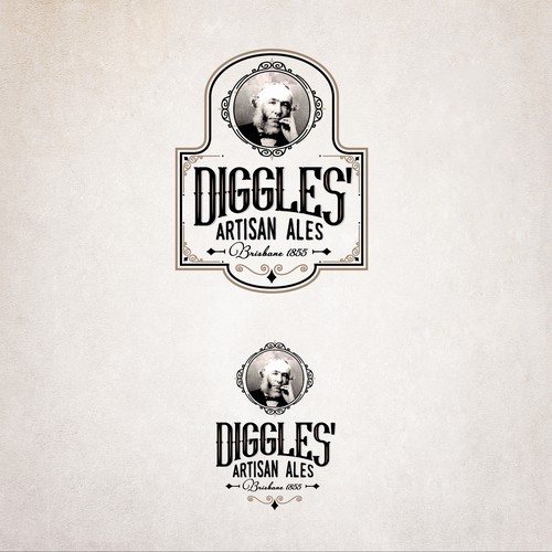 Old design with the title 'Nostalgic logo for small family brewery'