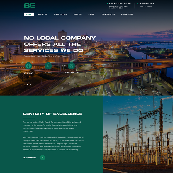 Industrial design with the title 'Web Design for Electric Company'