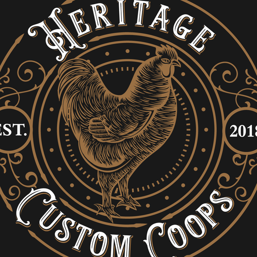 Cut design with the title 'vintage chicken coops logo'