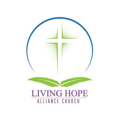 Cross brand with the title 'Living Hope Alliance Church Logo'