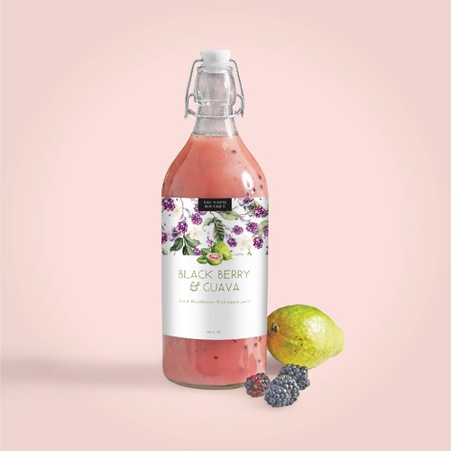 Juice label with the title 'The White Boutique'