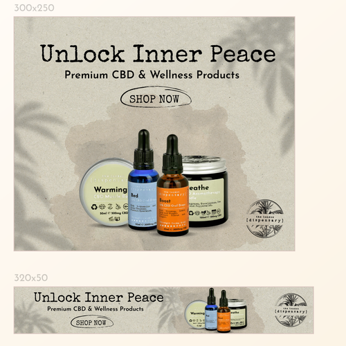 Campaign design with the title 'CBD Products banner ads'