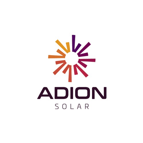 Solar system logo with the title 'ADION Solar'