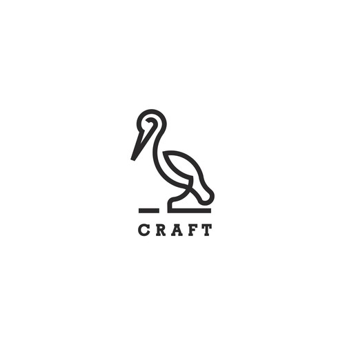 Pelican logo with the title 'Logo design for Craft'