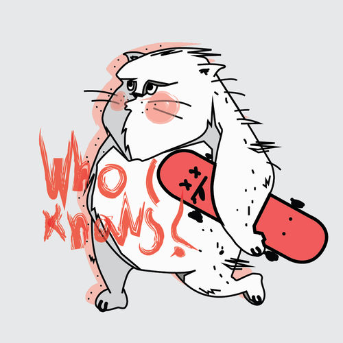 Cat t-shirt with the title 'Fun, Playful and Weird a whacky t-shirt'