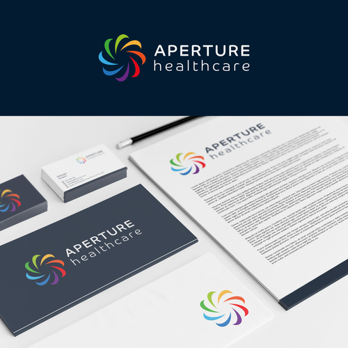 Aperture design with the title 'Healthcare Business Logo'