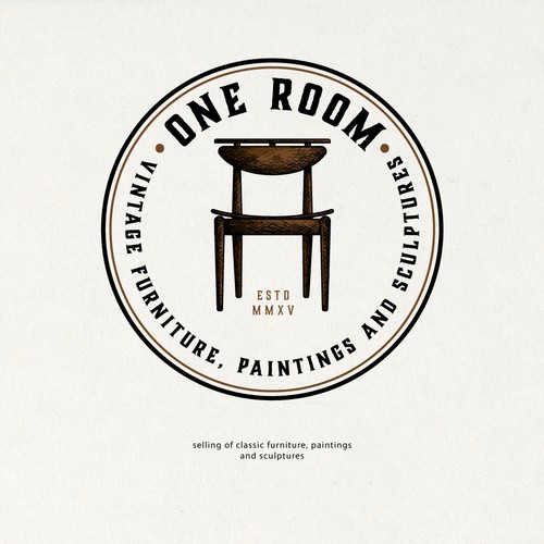 Green and brown design with the title 'Logo For One Room'