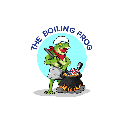 Politics logo with the title 'THE BOILING FROG'