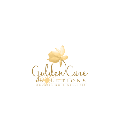 Wellness center design with the title 'Create a counseling logo for Golden Care Solutions'