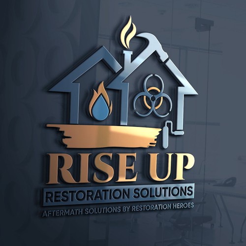 Restoration design with the title 'RISE UP RESTORATION SOLUTIONS'