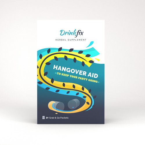 Energetic design with the title 'Packaging for Herbal Supplement'