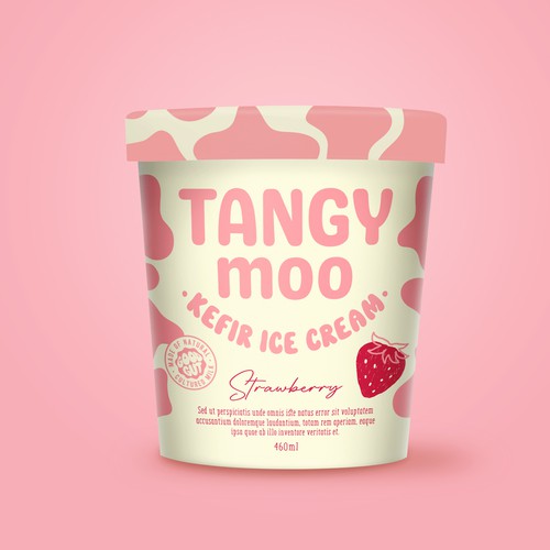 Ice cream packaging with the title 'design concept for kefir ice cream'