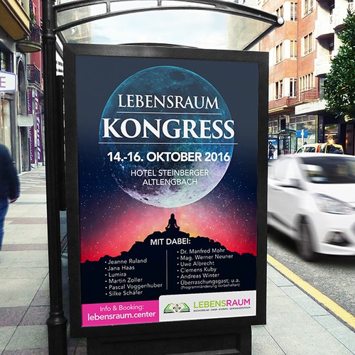 Night design with the title 'Poster Lebensraum Kongress'