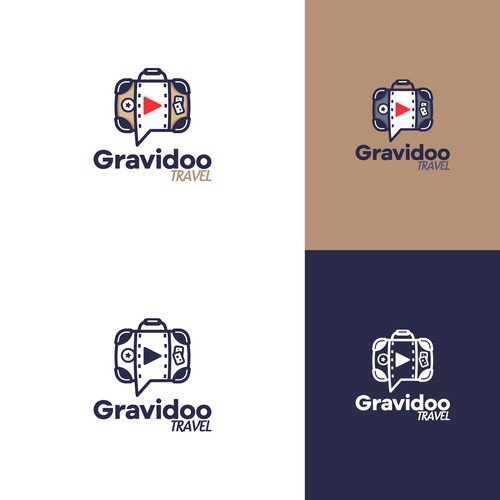 Play button logo with the title 'Logo for travel channel in social video network'