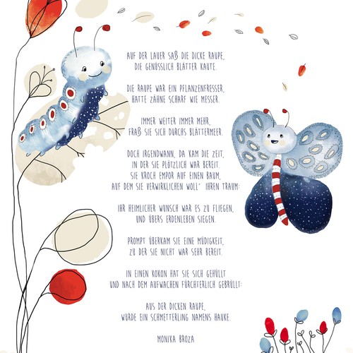 Poster illustration with the title 'Die metamorphose'