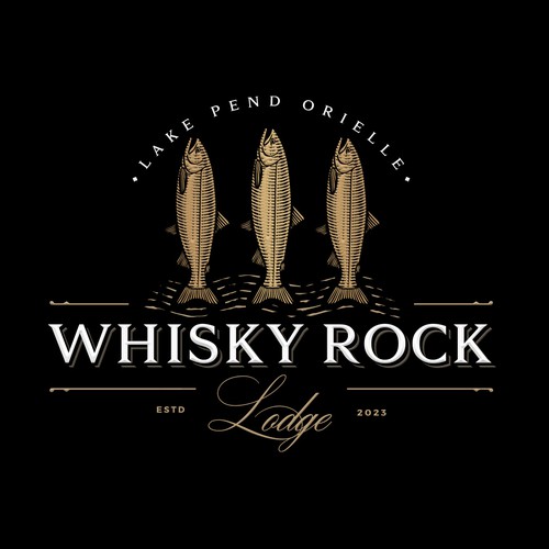 Salmon logo with the title 'Whisky Rock Lodge'