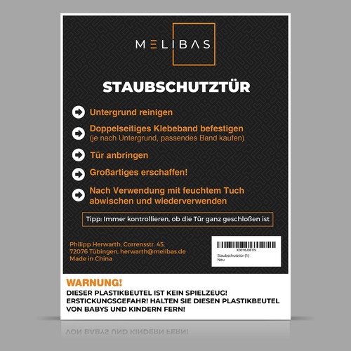 Print label with the title 'Label Design For Amazon Product.'