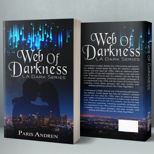 Female book cover with the title 'Web of Darkness'