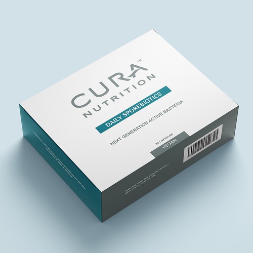 Natural cosmetics packaging with the title 'Cura Nutrition'
