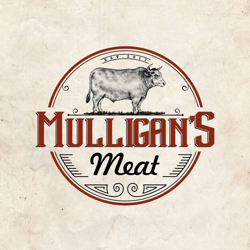 Arts logo with the title 'My hand drawing, Logo for Mulligan's Meat'