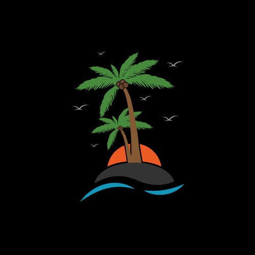 Tropical logo with the title 'coconut tree using abstract concept with tropically'
