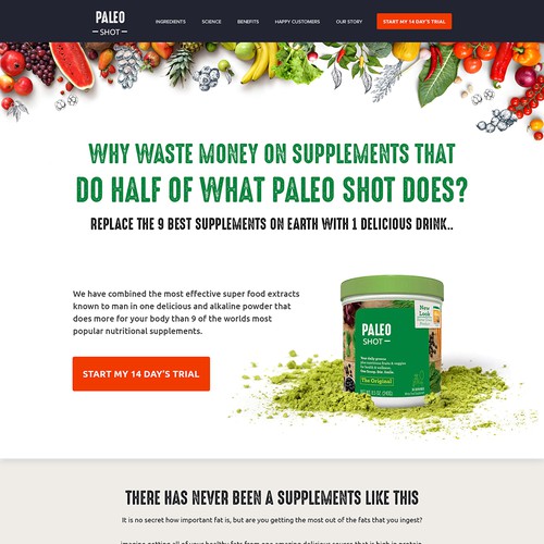 Health website with the title 'Organic website'