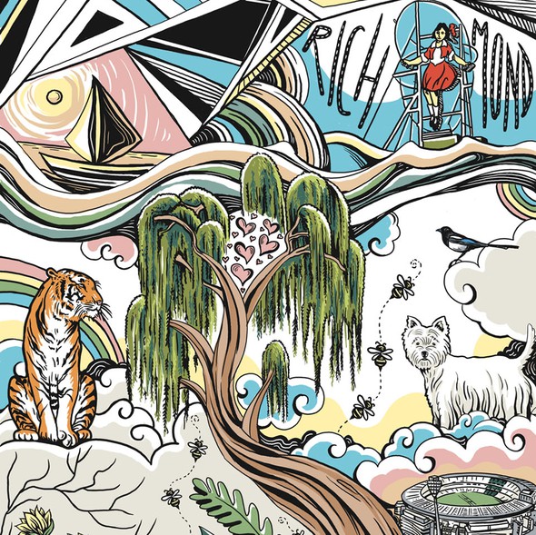 Mural design with the title 'Ivy's Melbourne rooftop wall mural'