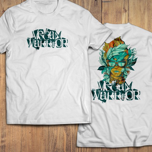 Vegetarian t-shirt with the title 'vegan warrior'