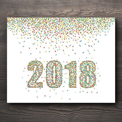 New Year's design with the title '2018 Sprinkle New Year's Card'