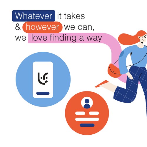 People artwork with the title 'LoveFinance - Always Connected'