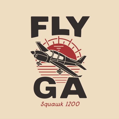 Aviation design with the title 'FLY GA'