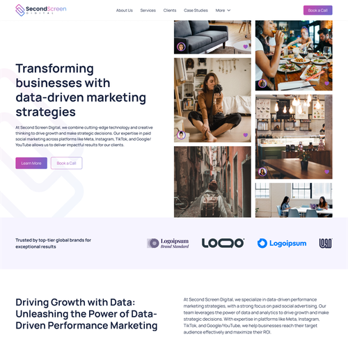 Marketing website with the title 'Digital Marketing Agency Website'