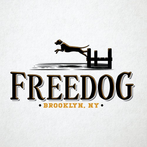 Old school logo with the title 'Free Dog'
