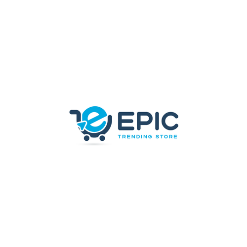 Shopping cart logo with the title 'Epic trending Store'