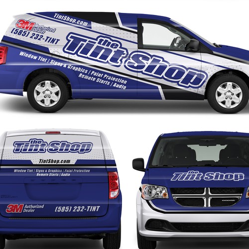 Wrapping design with the title 'the tint shop'